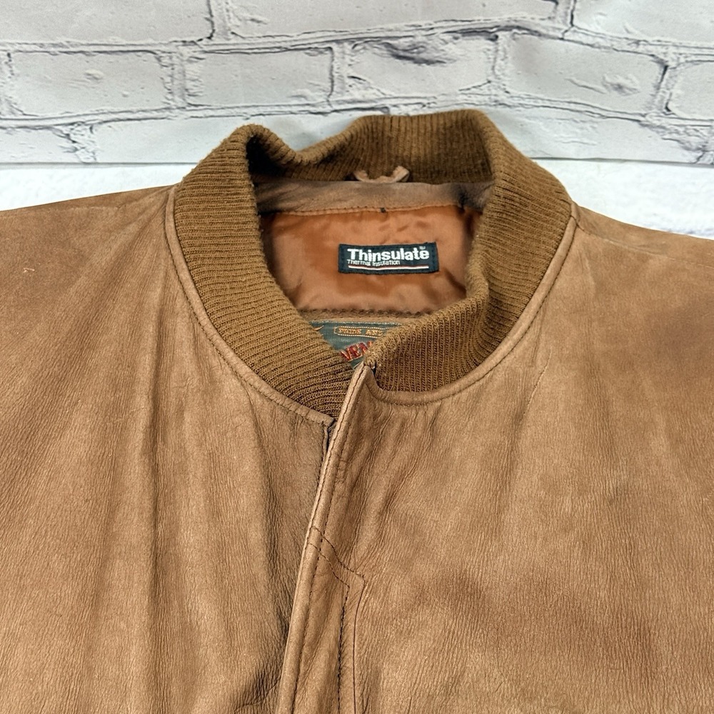 Wilsons‎ Adventure Bound Originals Brown Soft Leather Bomber Jacket Men's XL - Picture 13 of 16